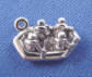 sterling silver 4-man white water raft charm