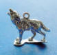 sterling silver 3-D howling wolf charm