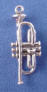 sterling silver 3-d trumpet charm