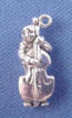 sterling silver 3-d man in suit playing bass charm