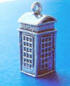 sterling silver 3-d telephone booth charm