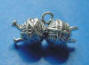 sterling silver 3-d knitting needles and yarn charm