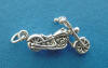 sterling silver 3-d motorcycle chopper charm