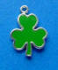 sterling silver enamel epoxy green shamrock charm