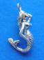 sterling silver 3-d mermaid charm