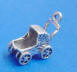 sterling silver baby carriage charm