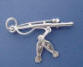 sterling silver 3d fishing pole with 2 dangling fish charm