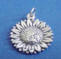 sterling silver sunflower charm