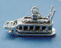 sterling silver 3-d riverboat charm