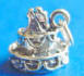 Sterling silver wedding cake charm