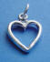 sterling silver open heart charm