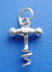 sterling silver wine corkscrew charm