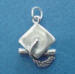 sterling silver 3-d graduation cap and diploma charm