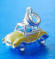 sterling silver yellow enamel car charm