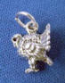 sterling silver 3-d turkey charm