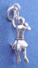 sterling silver 3-d cheerleader charm