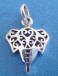 sterling silver filigree elephant head charm