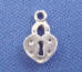 sterling silver heart lock charm