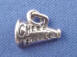 sterling silver cheerleader megaphone wedding cake charm