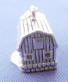 sterling silver 3-d barn charm