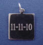 close-up of back side engraving date of son's birth
