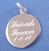 back side engraved in edwardian script bridesmaid sterling silver wedding charm