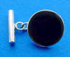 sterling silver round black onyx cuff link