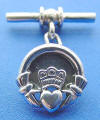 sterling silver claddagh heart in hands cufflink