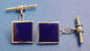 sterling silver blue inlay cufflinks