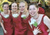 We matched the bridesmaid's gown color, beads and embroidery with our organza and crystal necklaces.