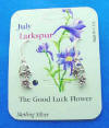 sterling silver july larkspur birth month earrings