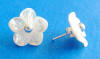 White mother of pearl flower sterling silver earrings