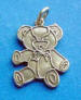 sterling silver flat teddy bear charm