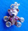 sterling silver brown enamel teddy bear charm