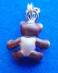 sterling silver brown enamel teddy bear charm