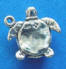 sterling silver 3-d turtle charm