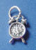 sterling silver alarm clock charm