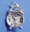 sterling silver alarm clock charm