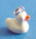 sterling silver yellow enamel duck with orange beak charm