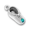 sterling silver baby bootie december birthstone charm