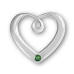 sterling silver cubic zirconia heart birthstone