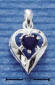 sterling silver september heart birthstone charm