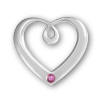 sterling silver october heart birthstone pendant