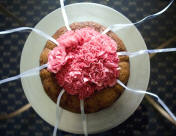 bundt cake for bridal shower luncheon tea with cake charms and flowers in the center