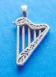 christian wedding cake ribbon pull sterling silver harp charm