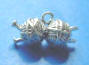 sterling silver knitting needles and yarn wedding cake charm