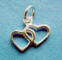 sterling silver interlocking hearts charm