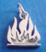 sterling silver fire flames charm