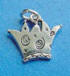 sterling silver handmade flat crown charm