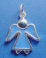 sterling silver blue enamel angel charm